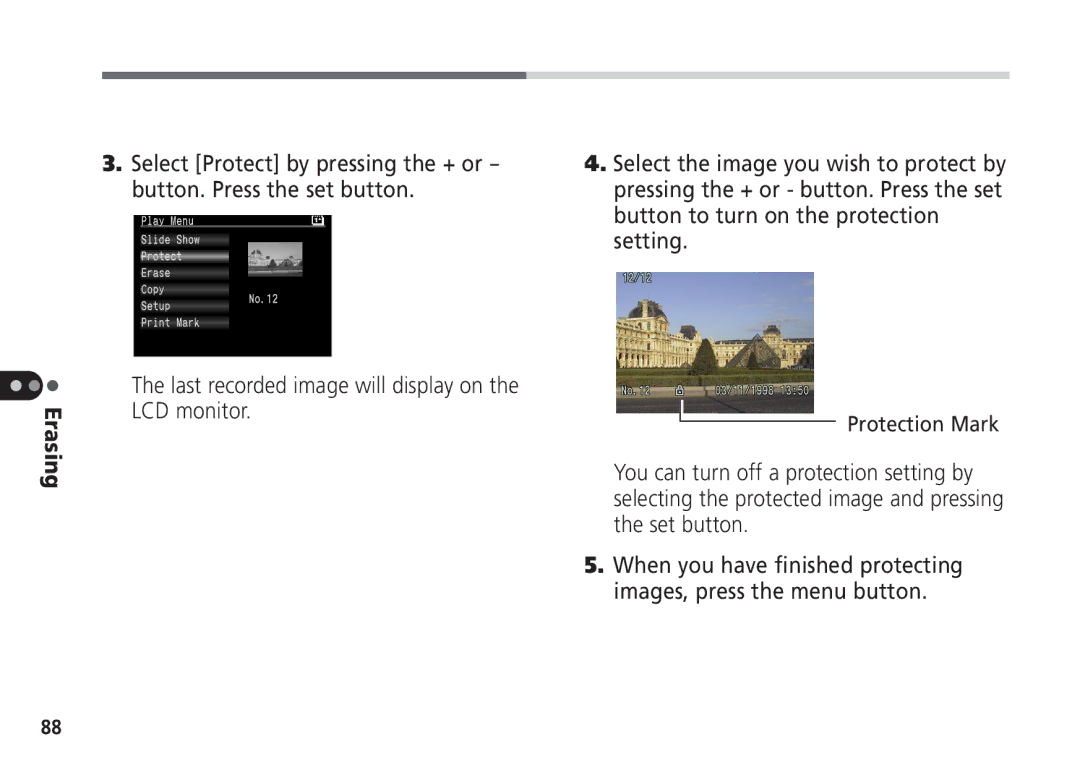 Canon Pro70 manual Protection Mark 