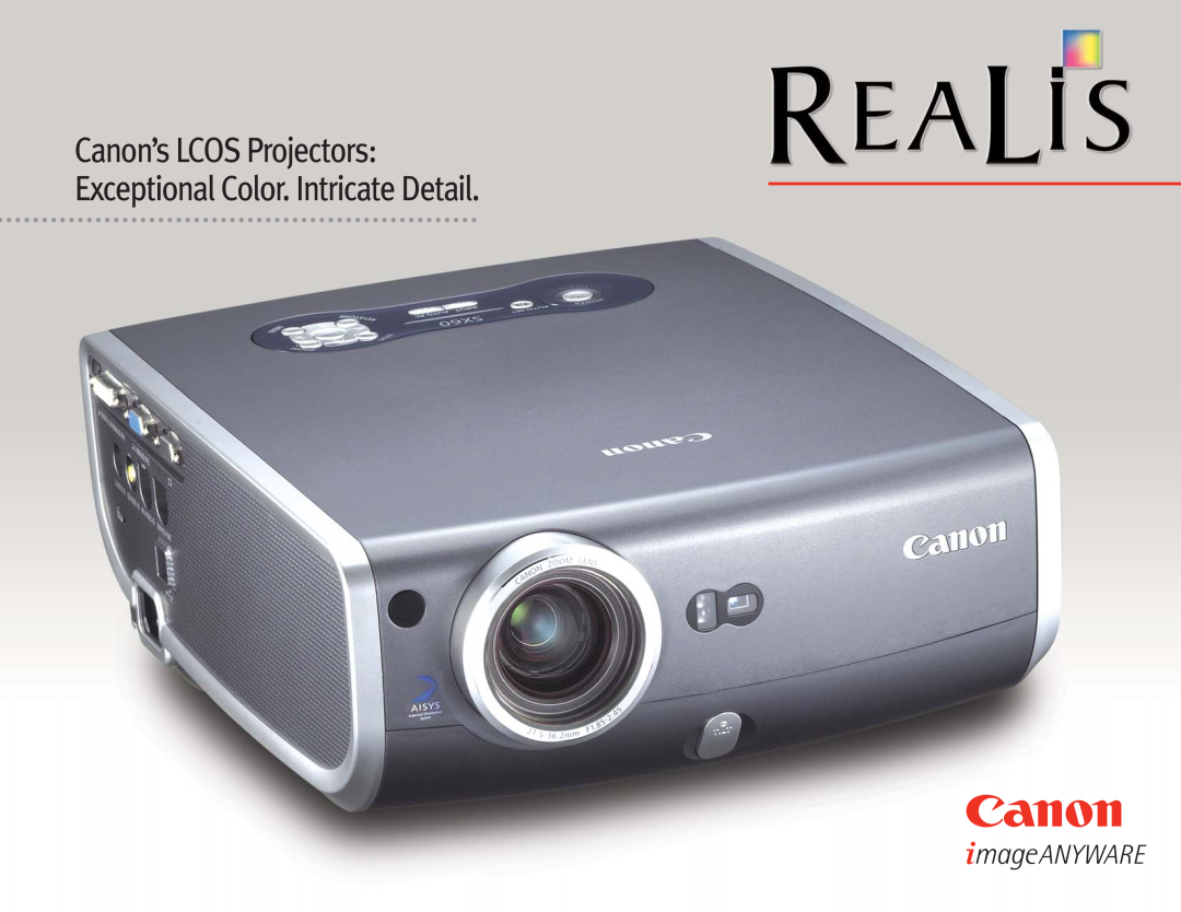 Canon manual Canon’s LCOS Projectors Exceptional Color. Intricate Detail 