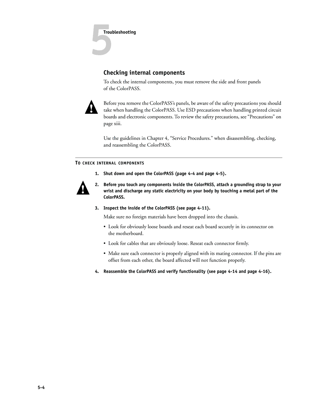 Canon PS-NX6000 manual Checking internal components 