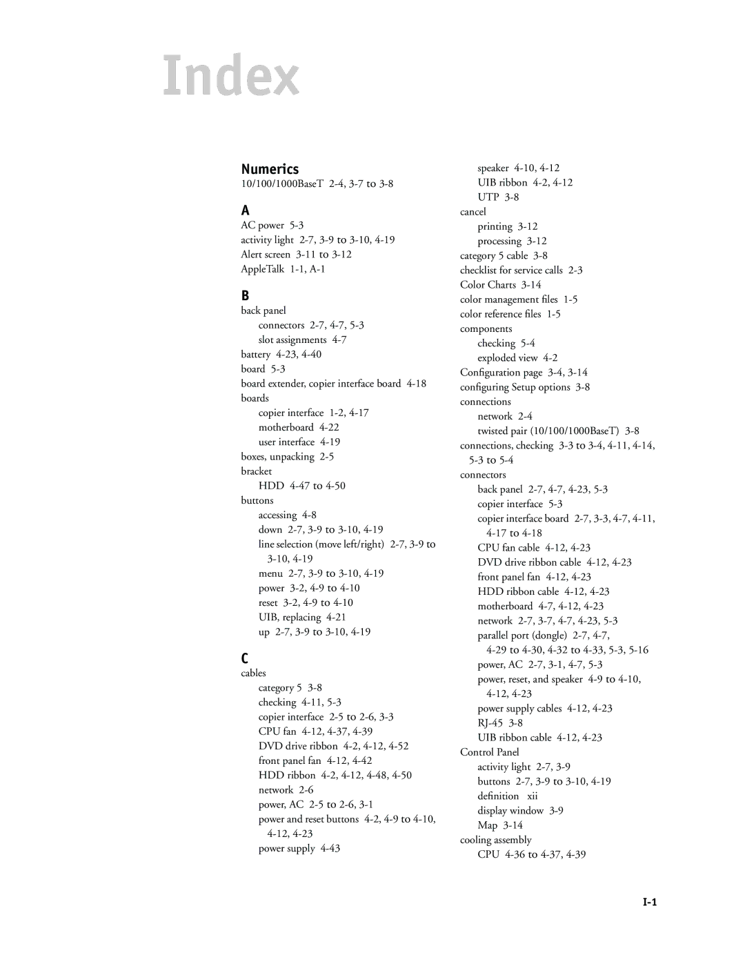 Canon PS-NX6000 manual Index, Numerics 