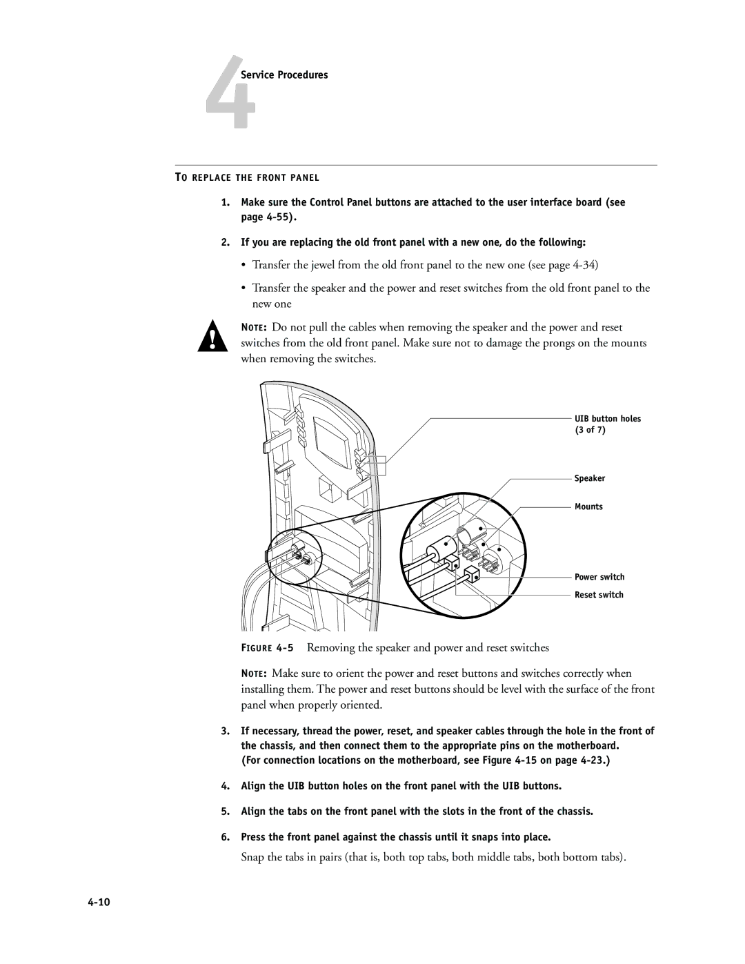 Canon PS-NX6000 manual 5Removing the speaker and power and reset switches 