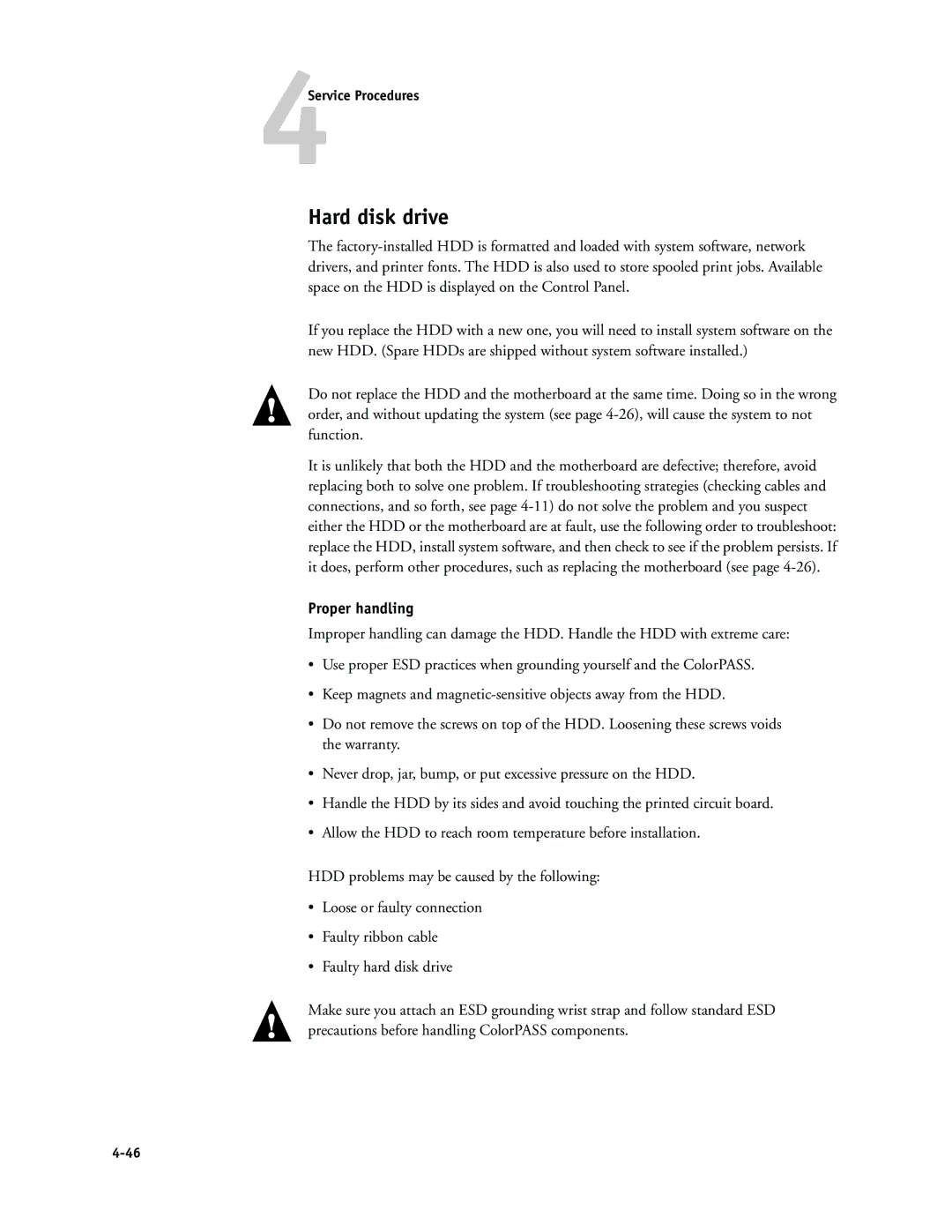 Canon PS-NX6000 manual Hard disk drive, Proper handling 