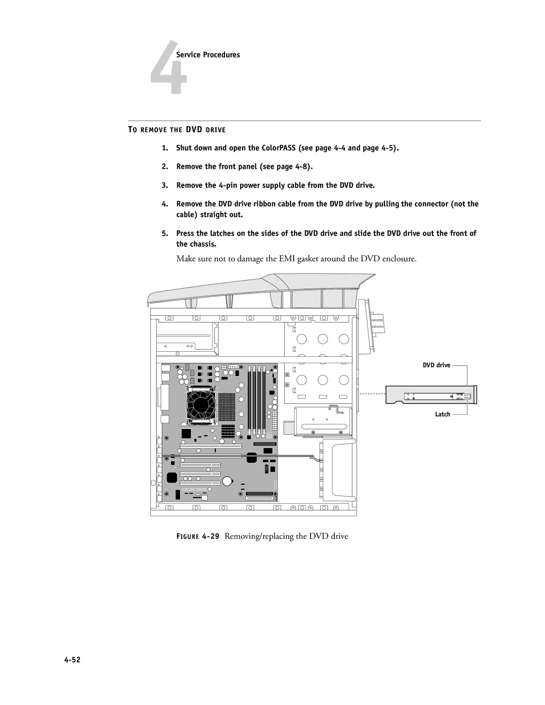 Canon PS-NX6000 manual 29Removing/replacing the DVD drive 