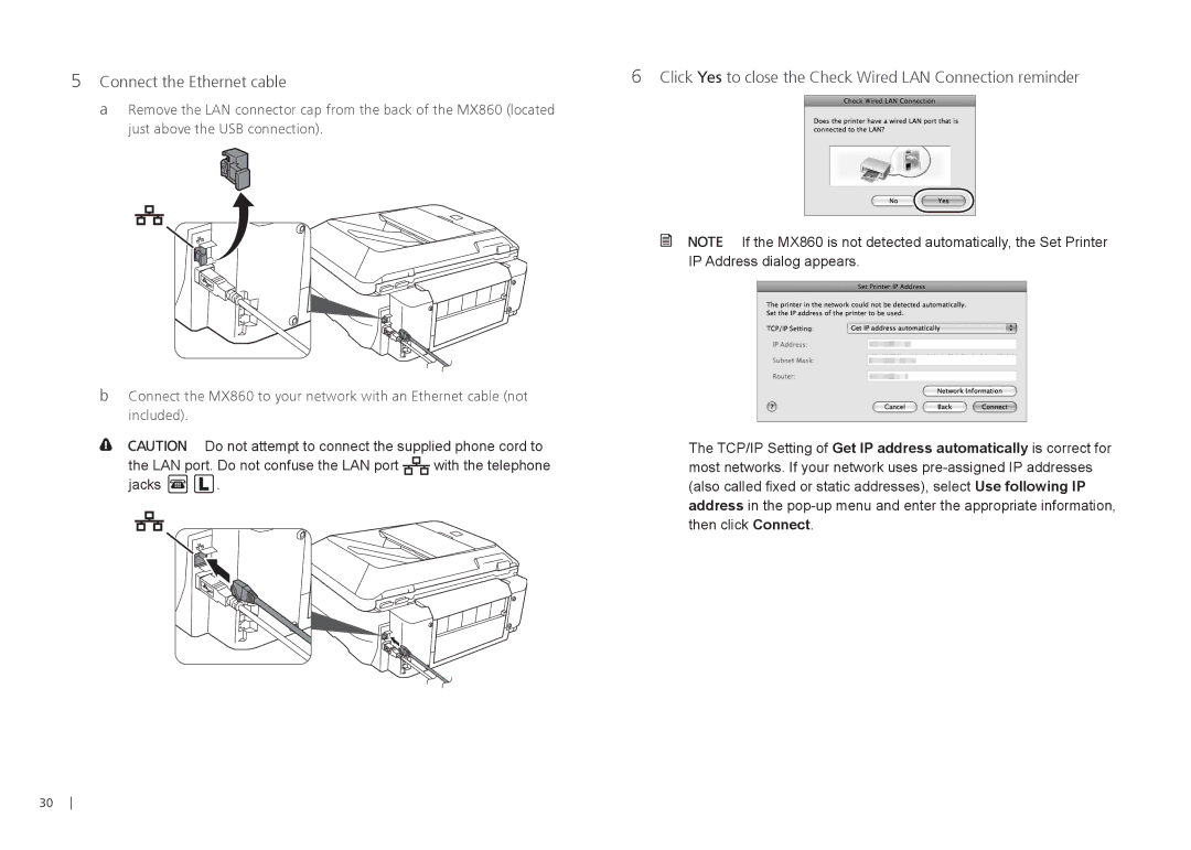 Canon Q T 1 0 8 5 1 V 0 1, 3301B002 Connect the Ethernet cable, Click Yes to close the Check Wired LAN Connection reminder 