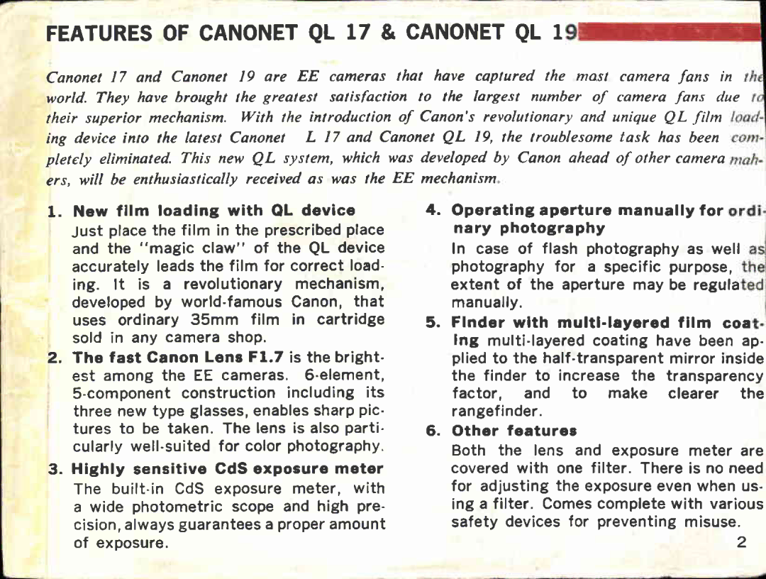 Canon QL19, QL17 manual 