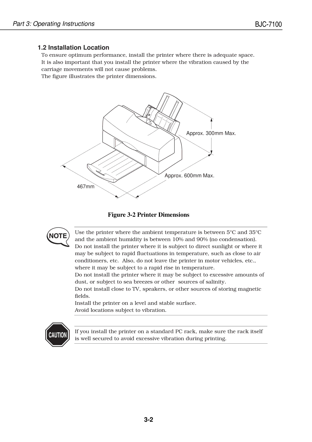 Canon QY8-1360-000 manual Installation Location, Approx mm Max 467mm 