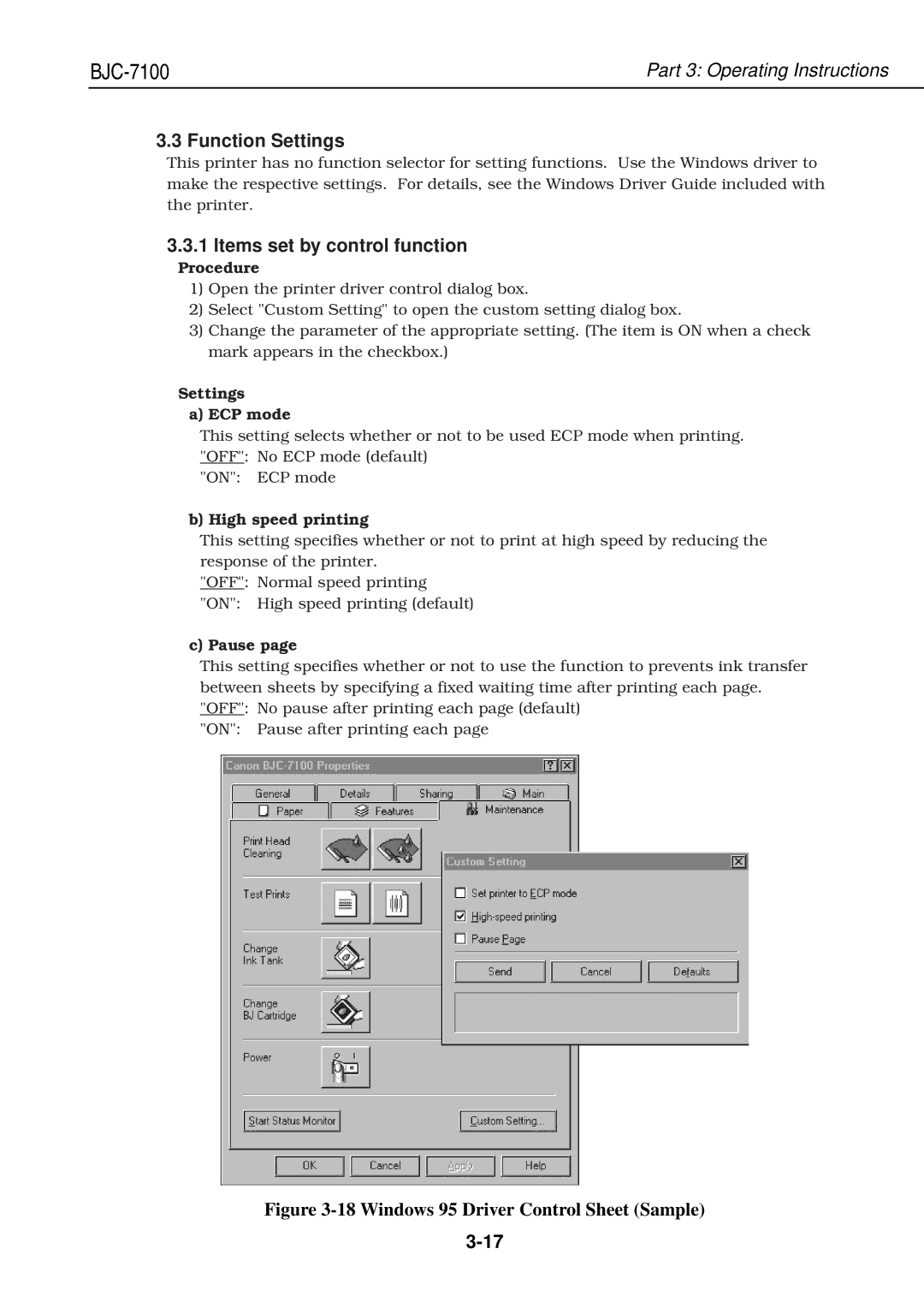 Canon QY8-1360-000 manual Function Settings, Items set by control function 