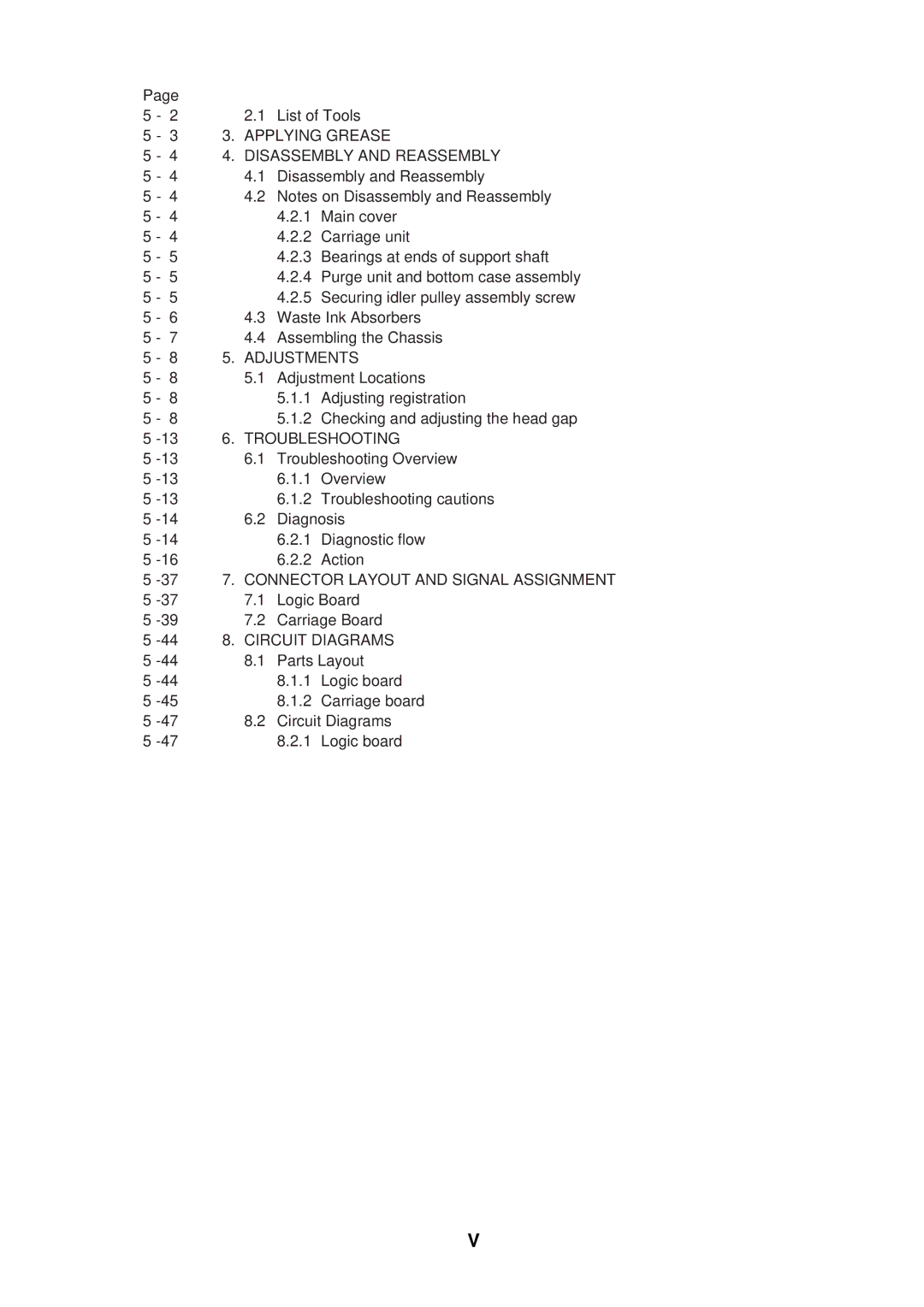 Canon QY8-1360-000 List of Tools, Disassembly and Reassembly, Main cover, Carriage unit, Bearings at ends of support shaft 