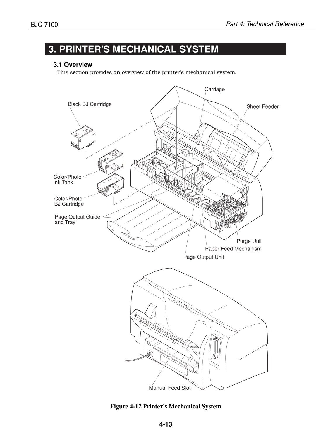 Canon QY8-1360-000 manual Printers Mechanical System, Overview 