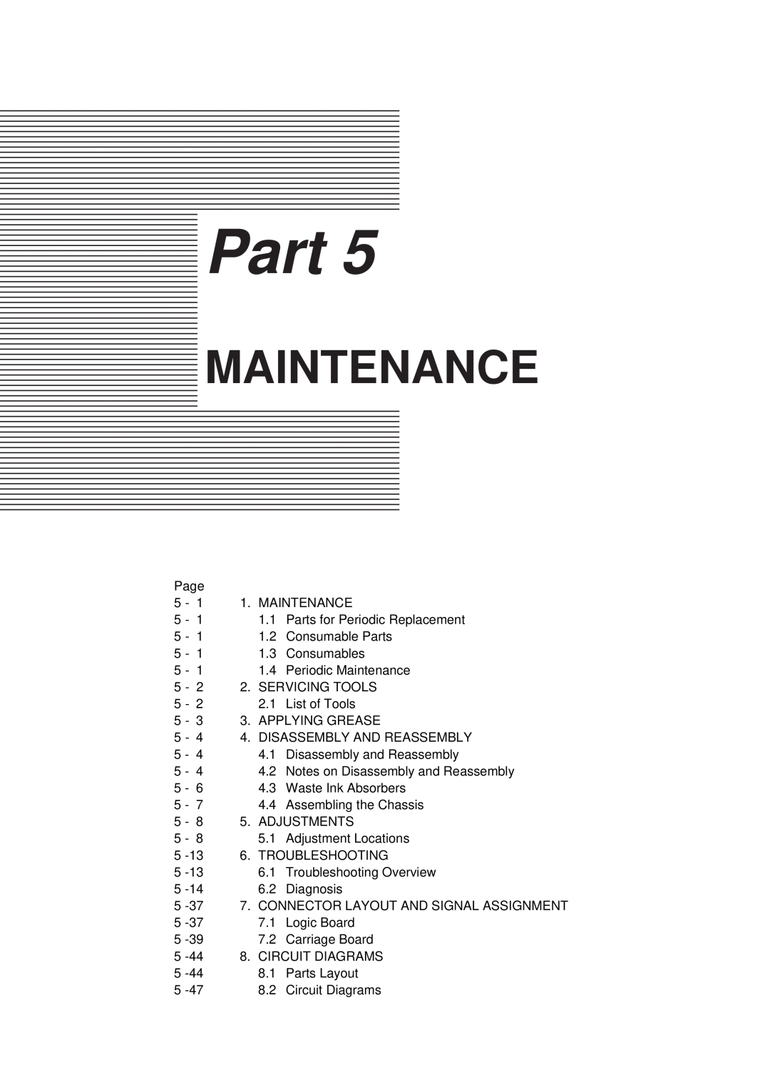 Canon QY8-1360-000 manual Maintenance, Part 