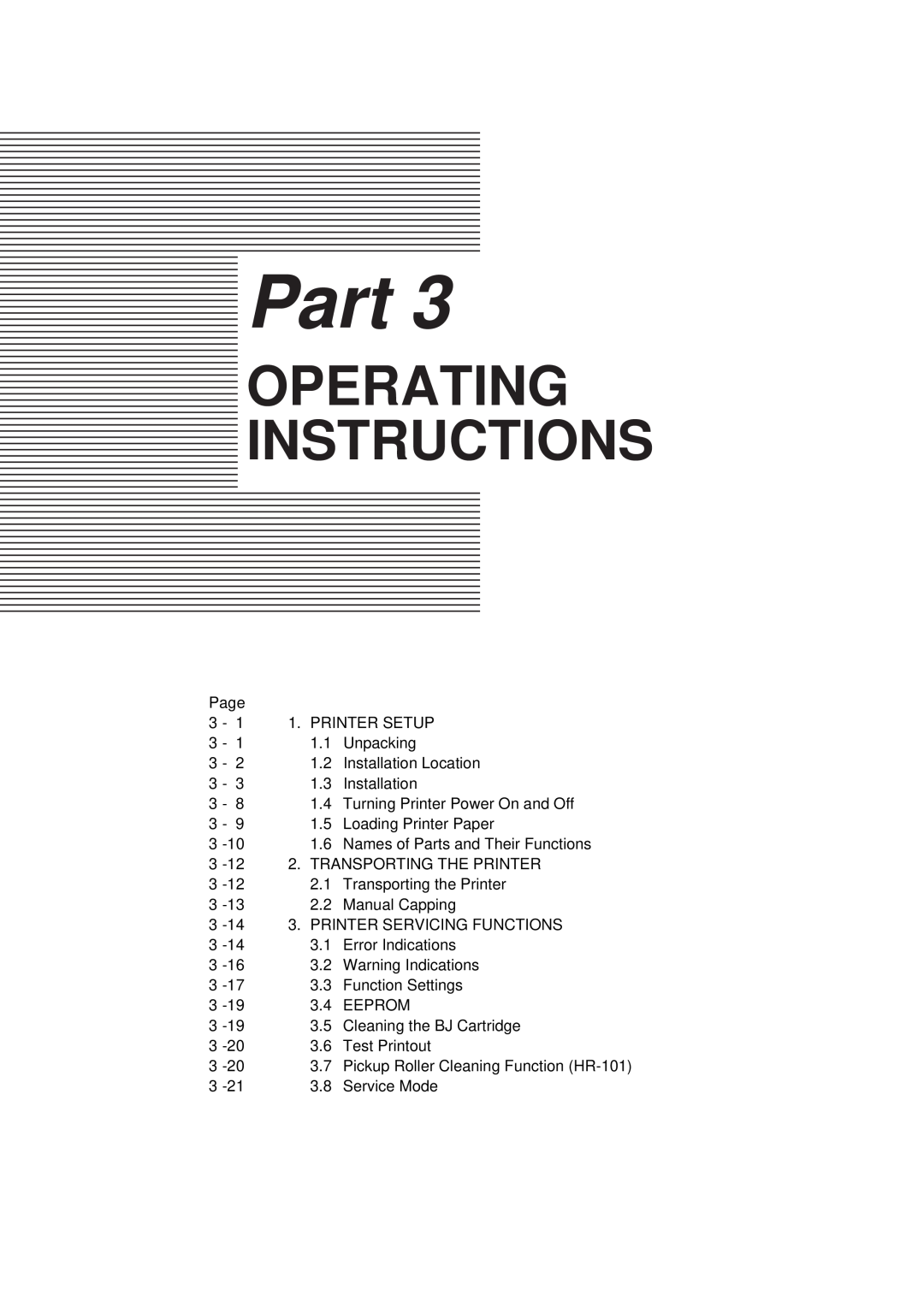 Canon QY8-1360-000 manual Operating Instructions, Part 