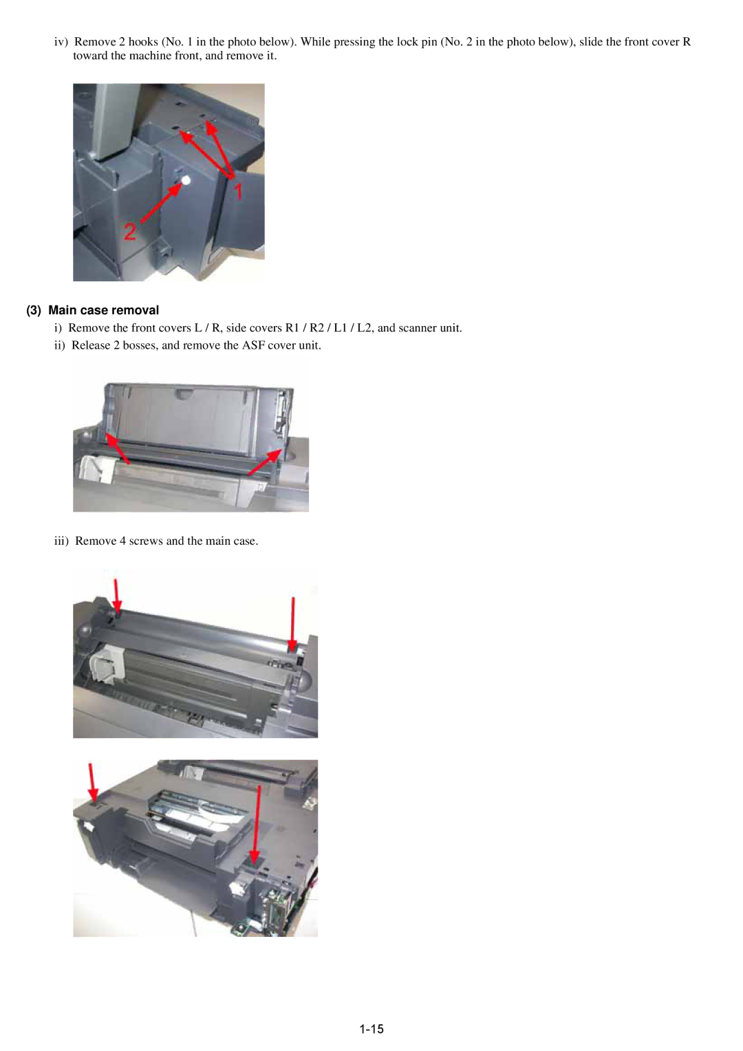 Canon qy8-13az-000 service manual Main case removal 