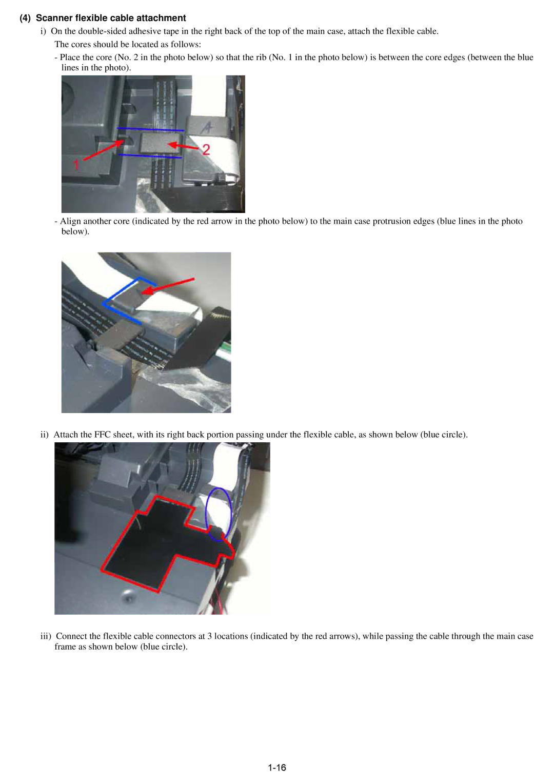 Canon qy8-13az-000 service manual Scanner flexible cable attachment 