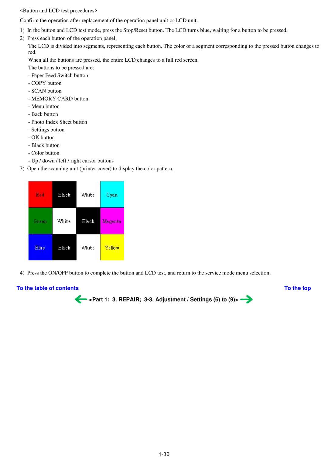 Canon qy8-13az-000 service manual Part 1 3. Repair 3-3. Adjustment / Settings 6 to 