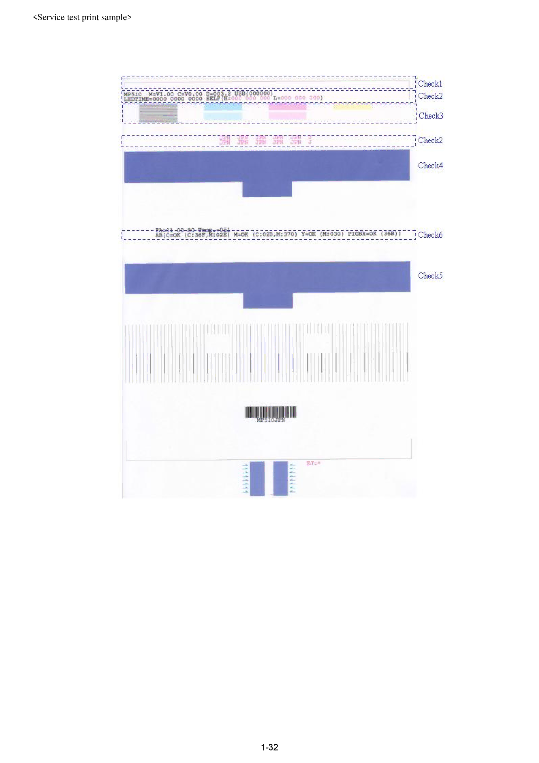 Canon qy8-13az-000 service manual Service test print sample 