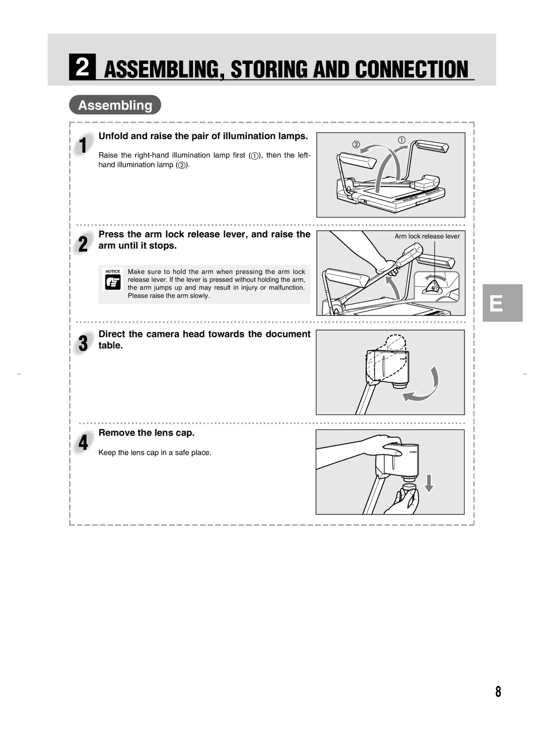 Canon RE-450X instruction manual Assembling 