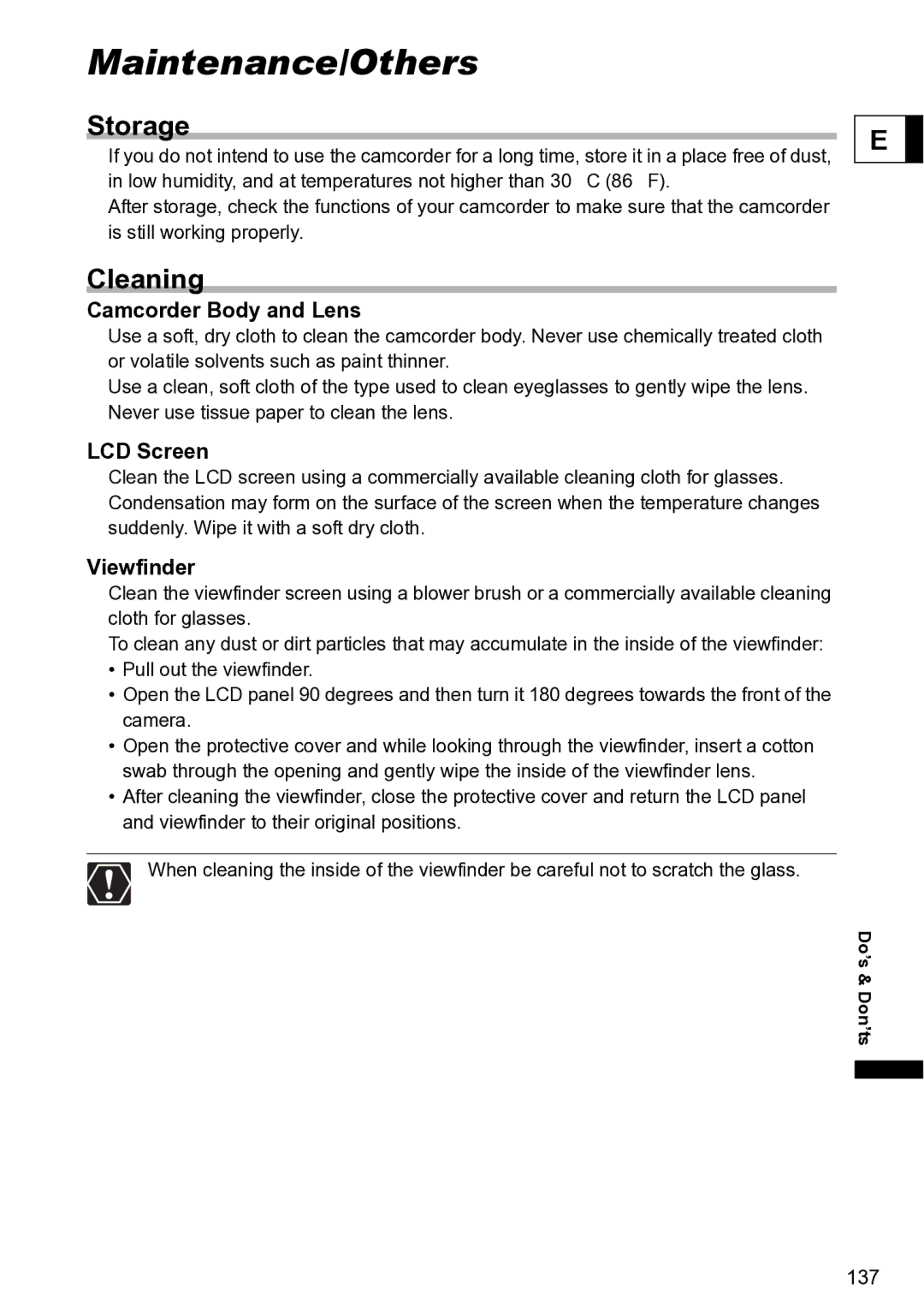 Canon S1 instruction manual Maintenance/Others, Storage, Cleaning 