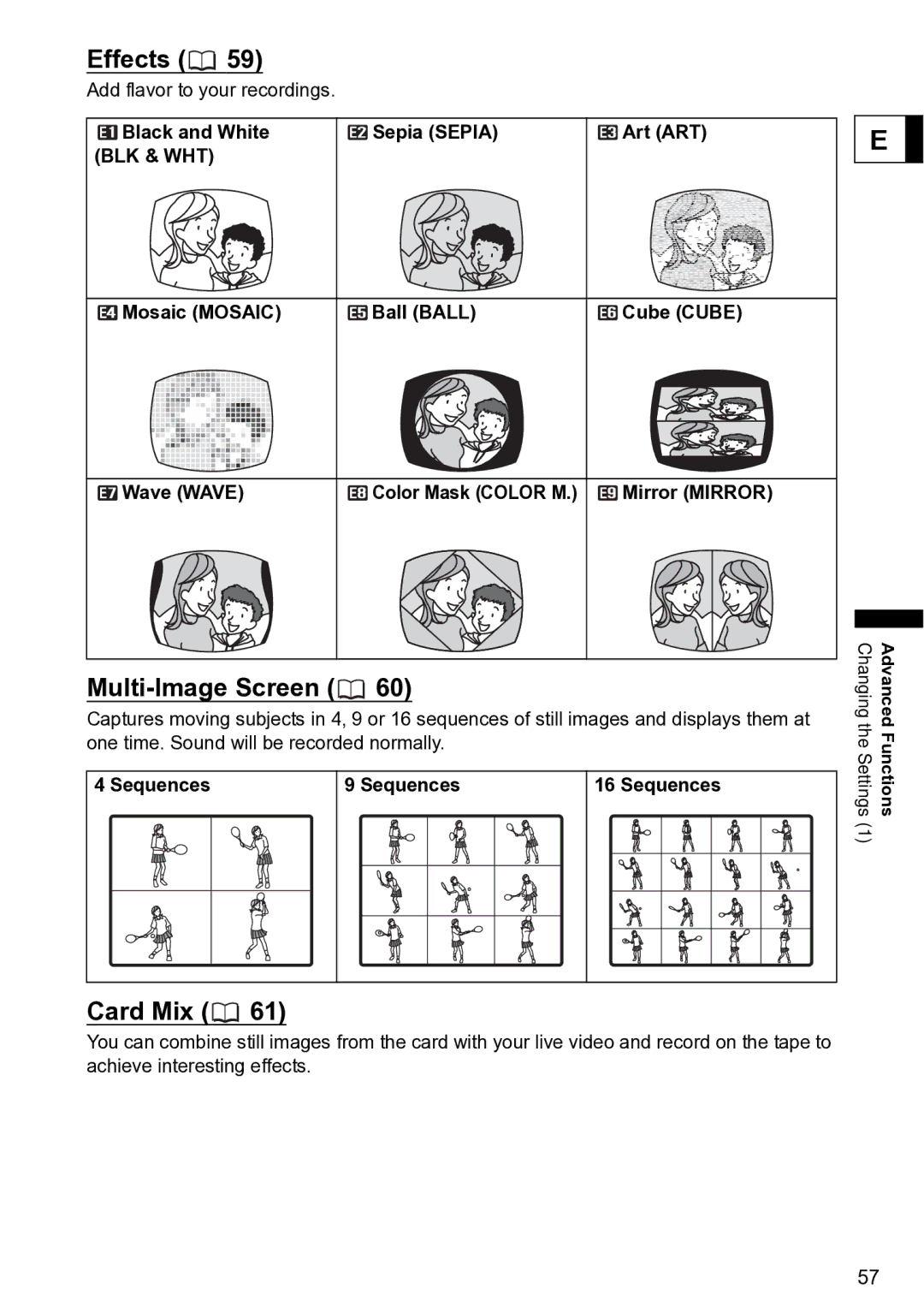 Canon S1 instruction manual Effects, Sequences 