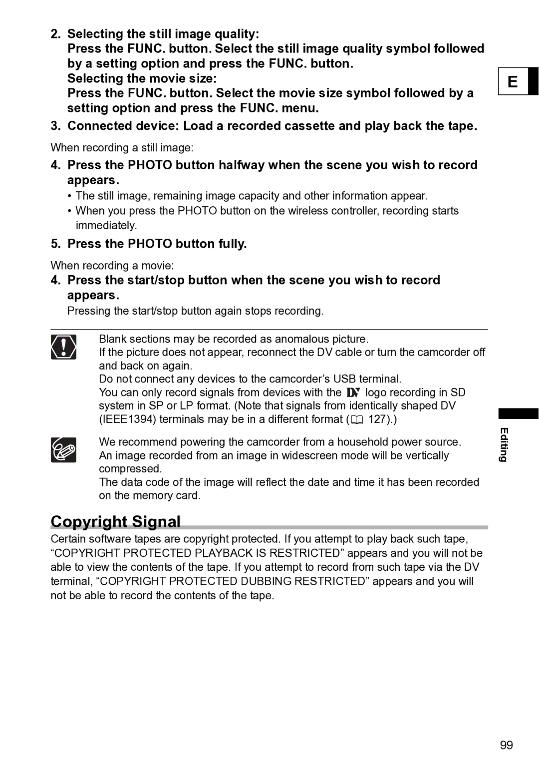 Canon S1 instruction manual Copyright Signal 