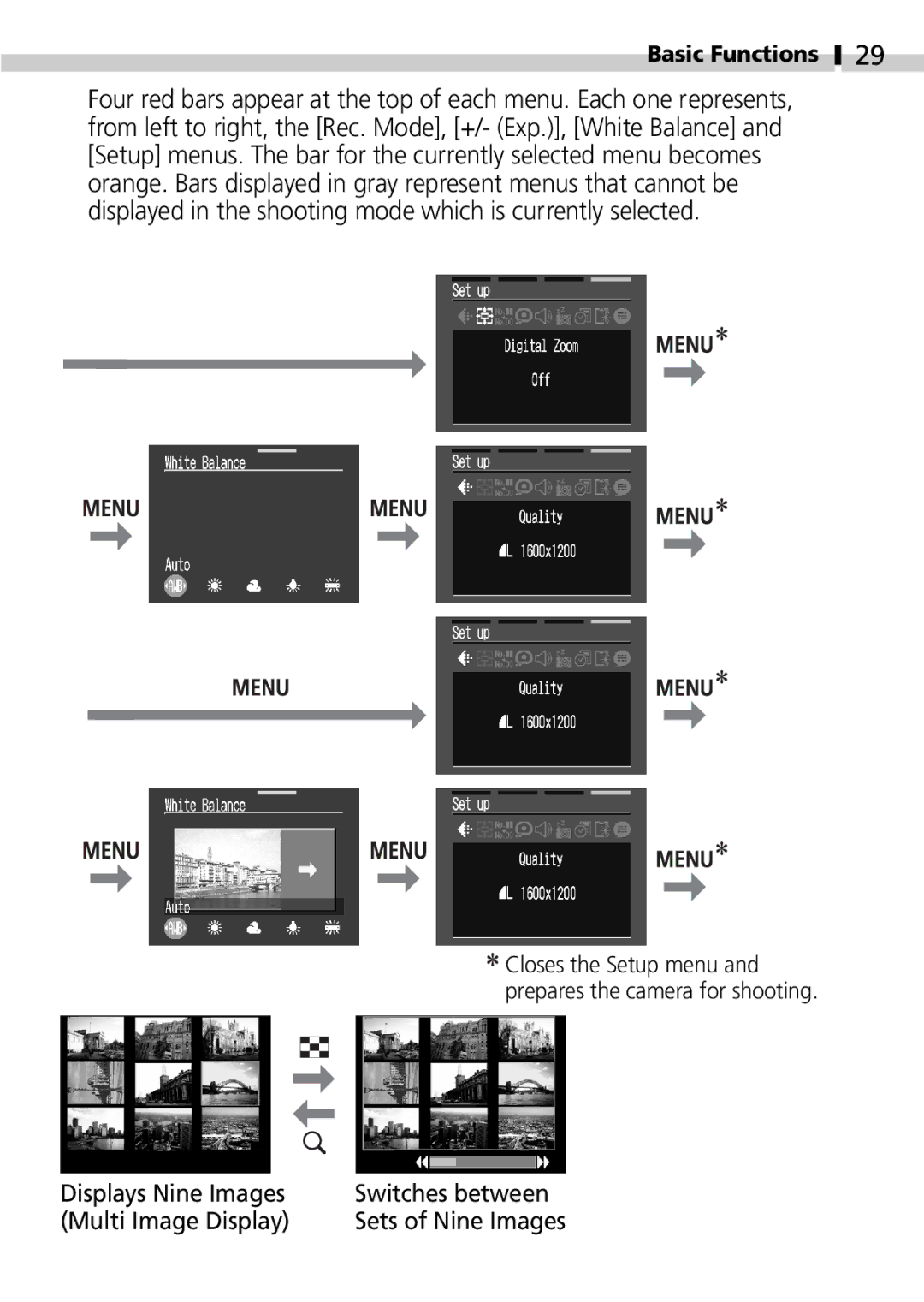 Canon S100 manual Displays Nine Images 