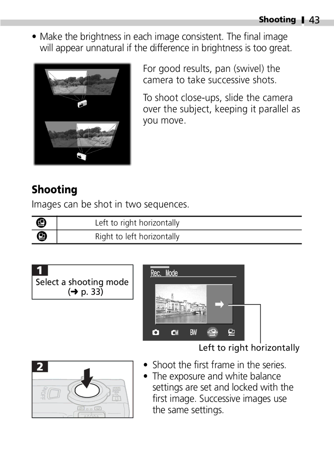 Canon S100 manual Images can be shot in two sequences, Shoot the first frame in the series 