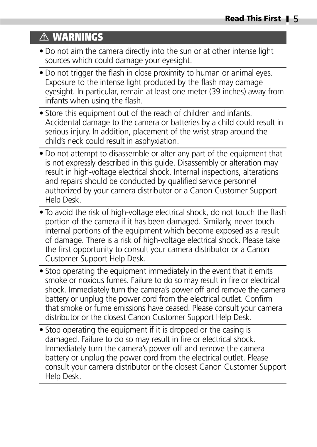 Canon S100 manual Read This First 