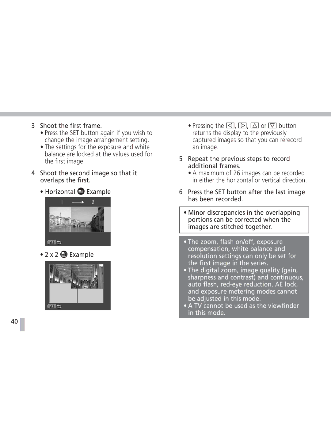 Canon S20 operating instructions Shoot the first frame 