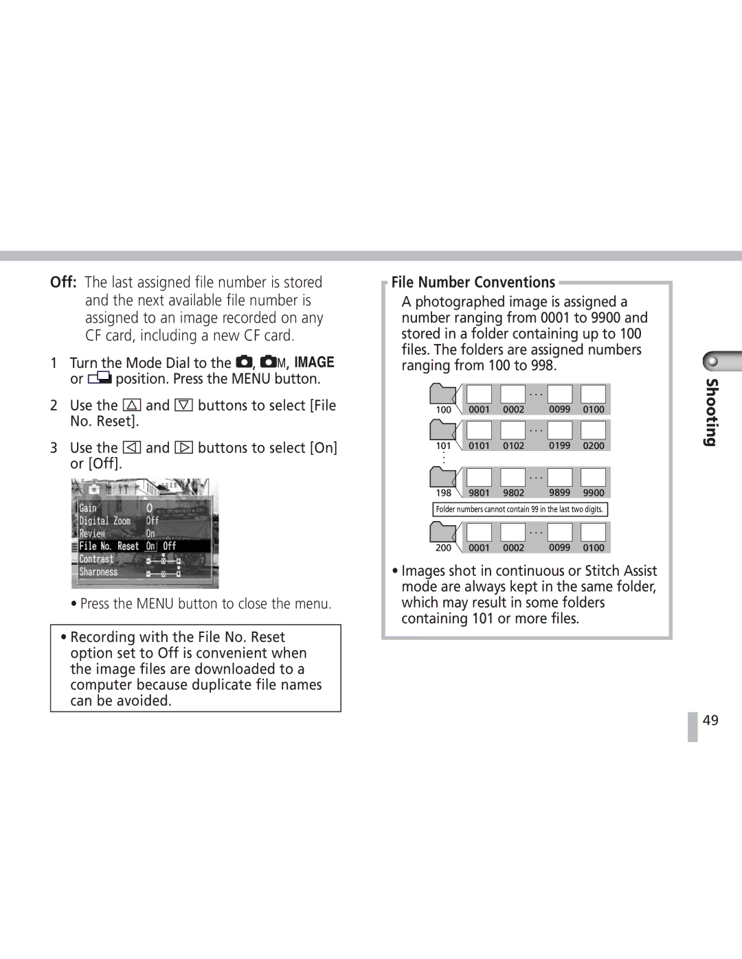 Canon S20 operating instructions File Number Conventions 