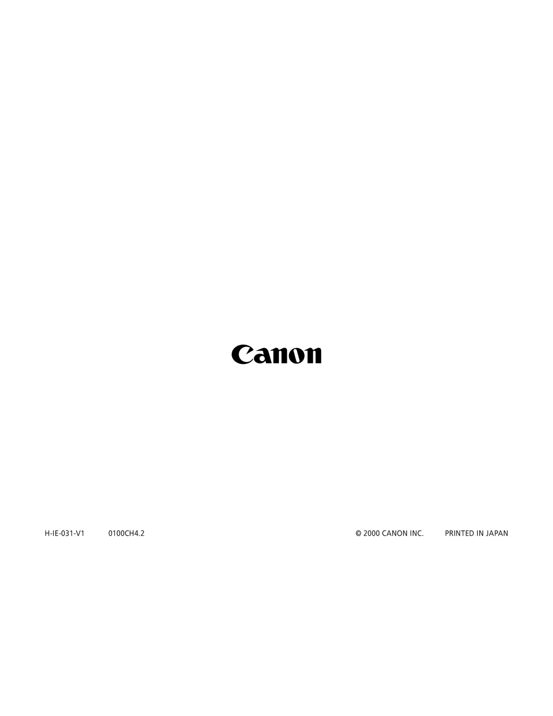 Canon S20 operating instructions IE-031-V1 0100CH4.2 Canon INC 