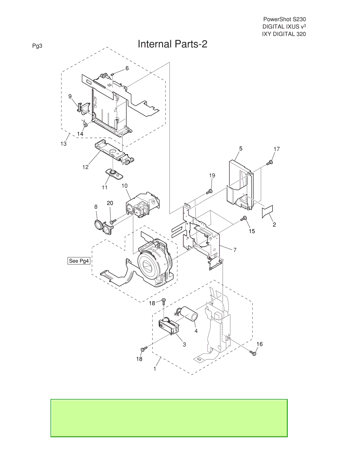 Canon S230 manual Internal Parts-2 