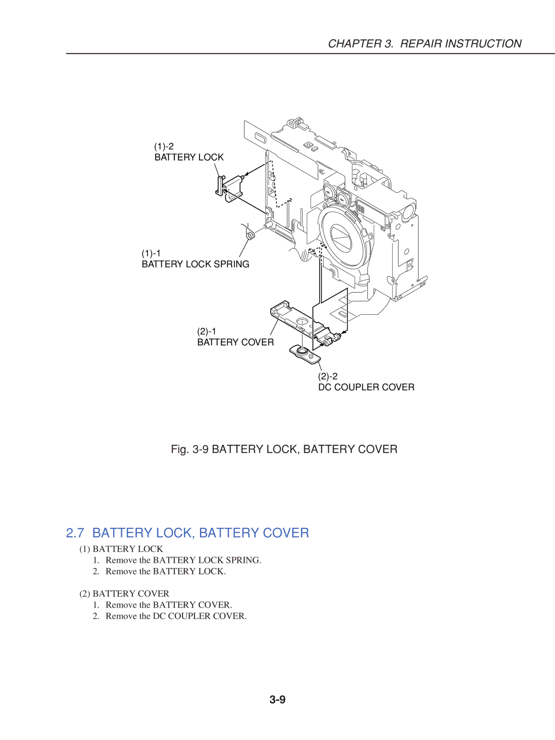 Canon S230 manual Battery LOCK, Battery Cover 