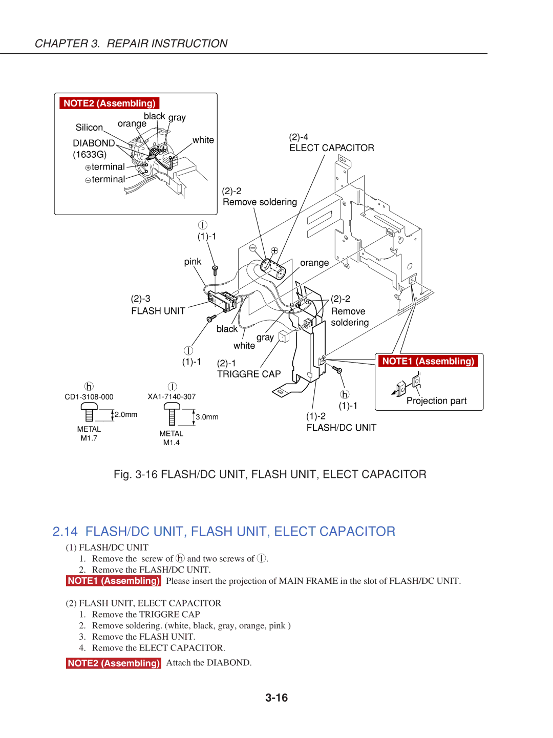 Canon S230 manual FLASH/DC UNIT, Flash UNIT, Elect Capacitor 