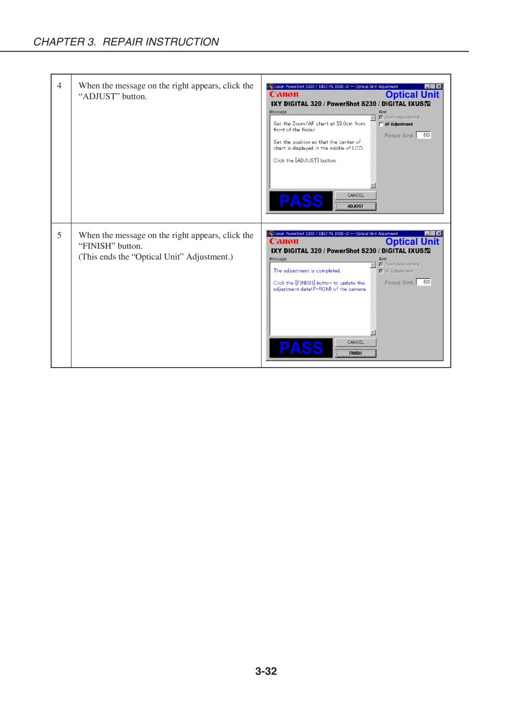 Canon S230 manual Repair Instruction 