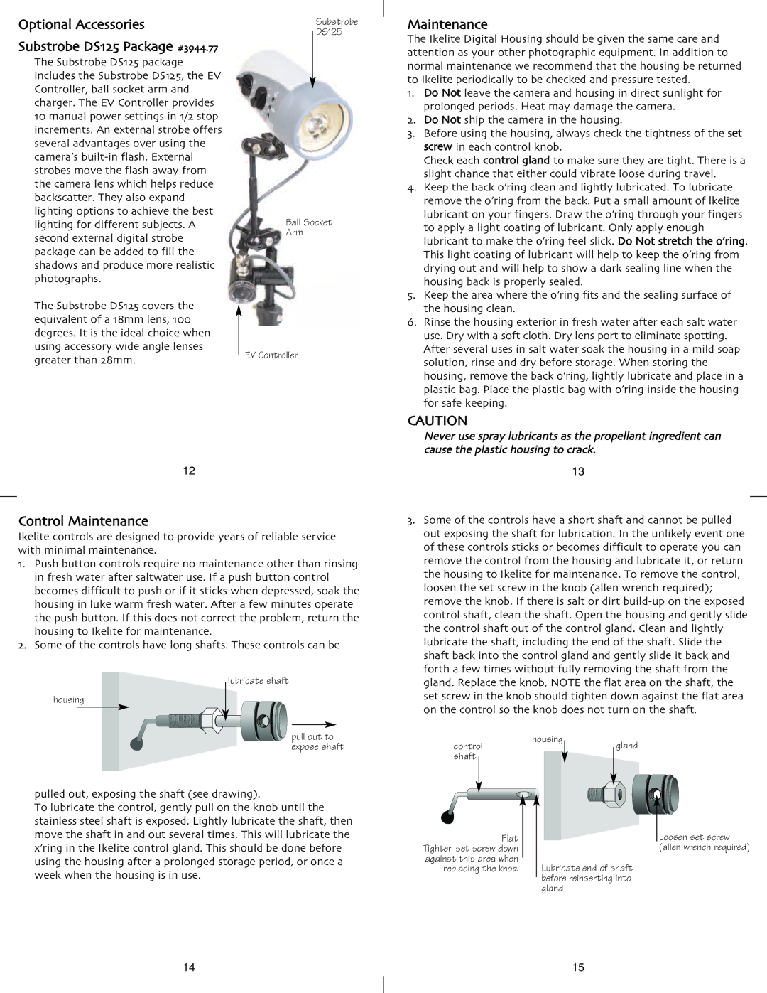 Canon S3 instruction manual Optional Accessories, Control Maintenance 