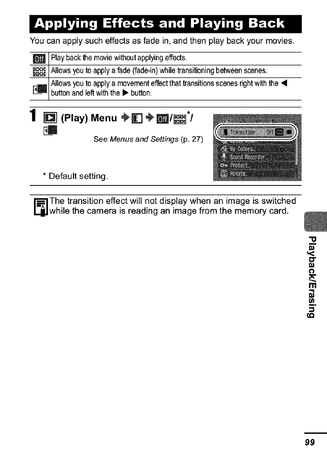 Canon S31S appendix Play Menu F 