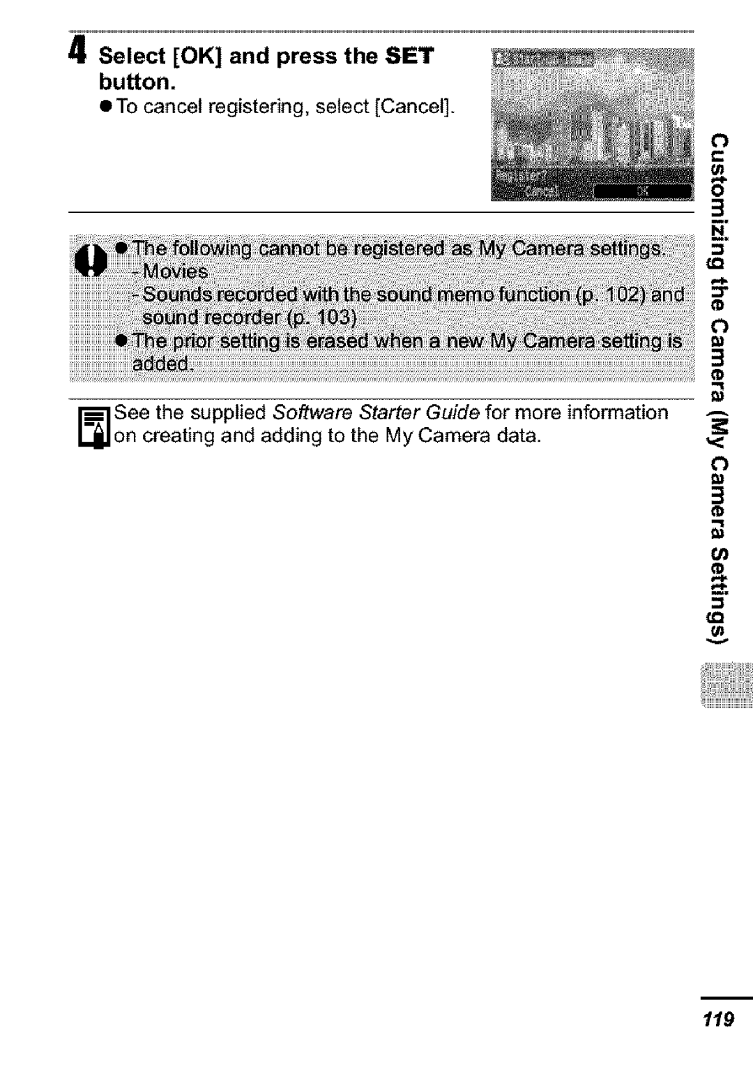 Canon S31S appendix Select OK and press the SET button 