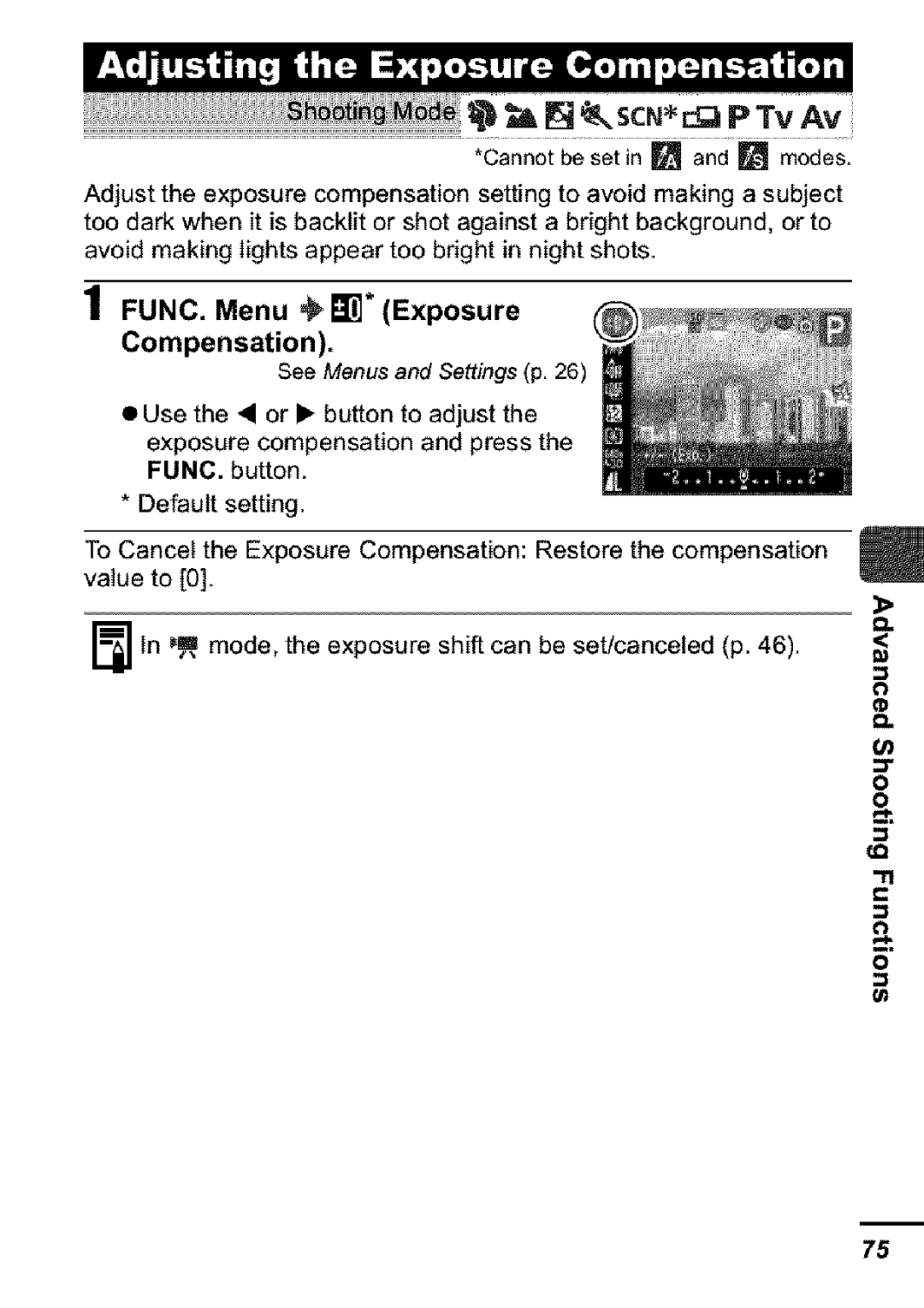 Canon S31S appendix SCN*c PTv Av 