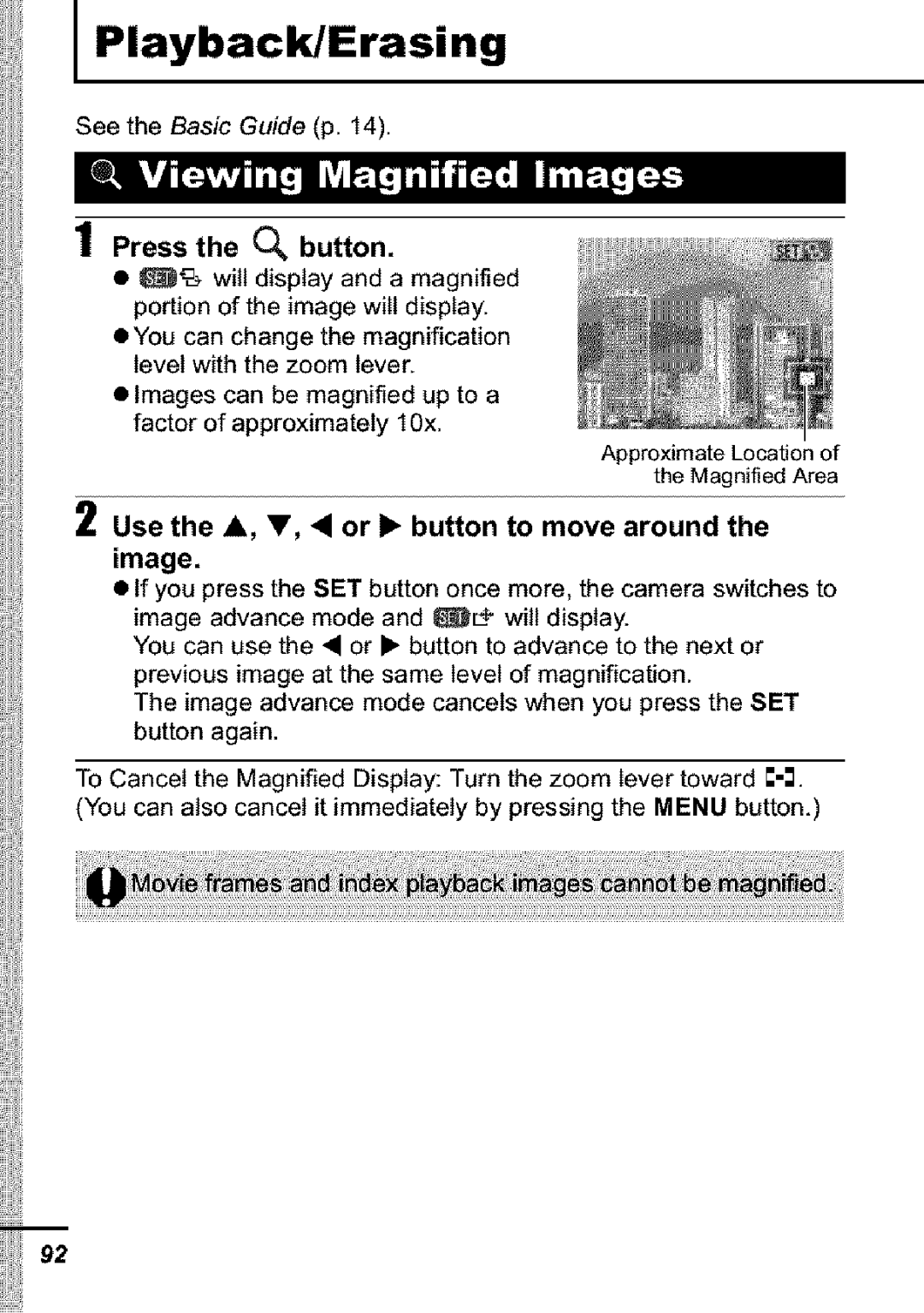 Canon S31S appendix Playback/Erasing, J lle 