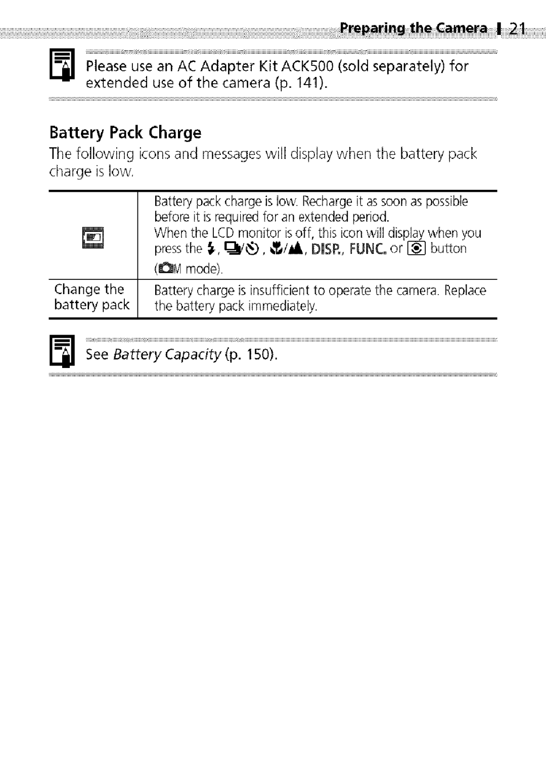 Canon S400 manual Battery Pack Charge 