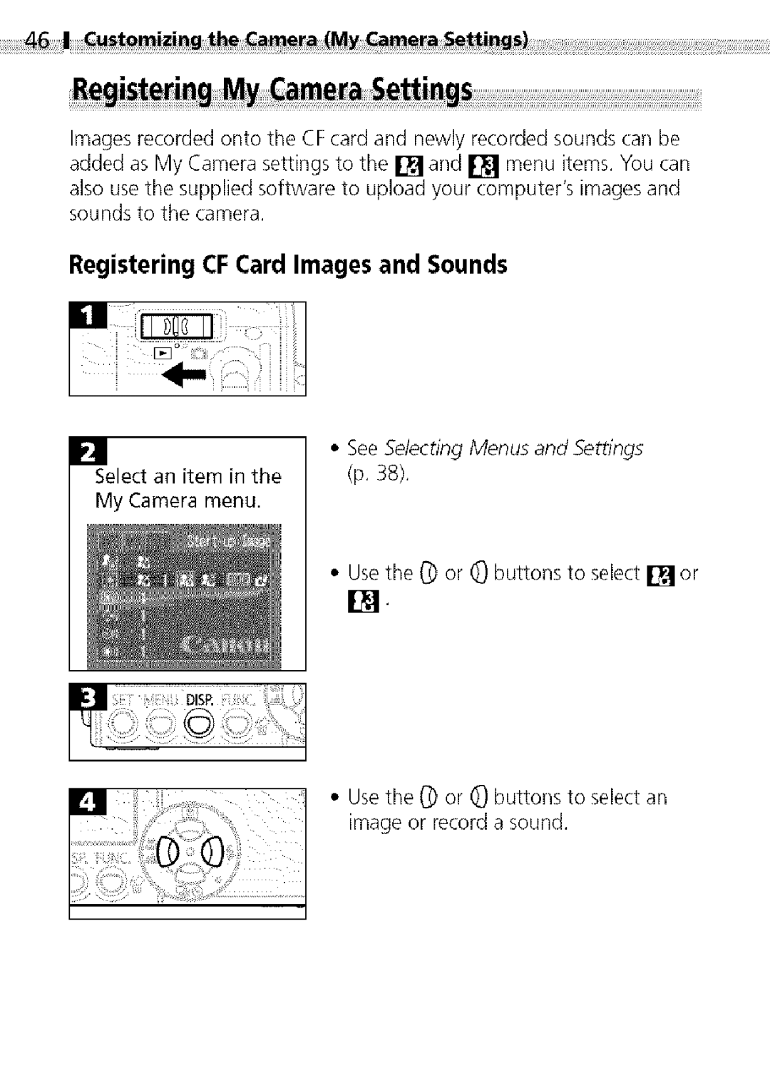 Canon S400 manual Registering CF Card Images and Sounds 