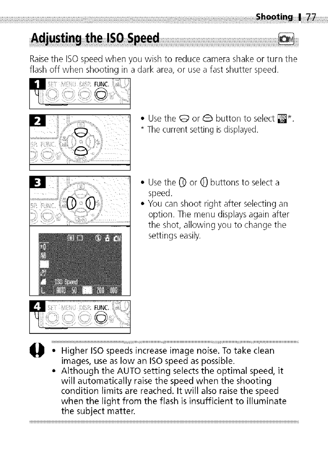 Canon S400 manual RaisetheISOspeedwhenyouwishtoreducecamerashakeorturnthe 