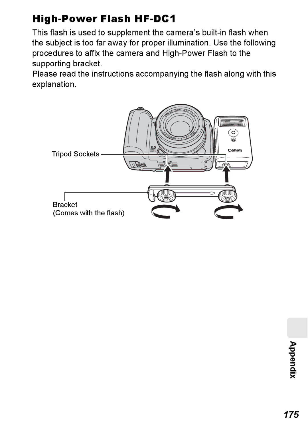 Canon S5 IS appendix High-Power Flash HF-DC1, 175 