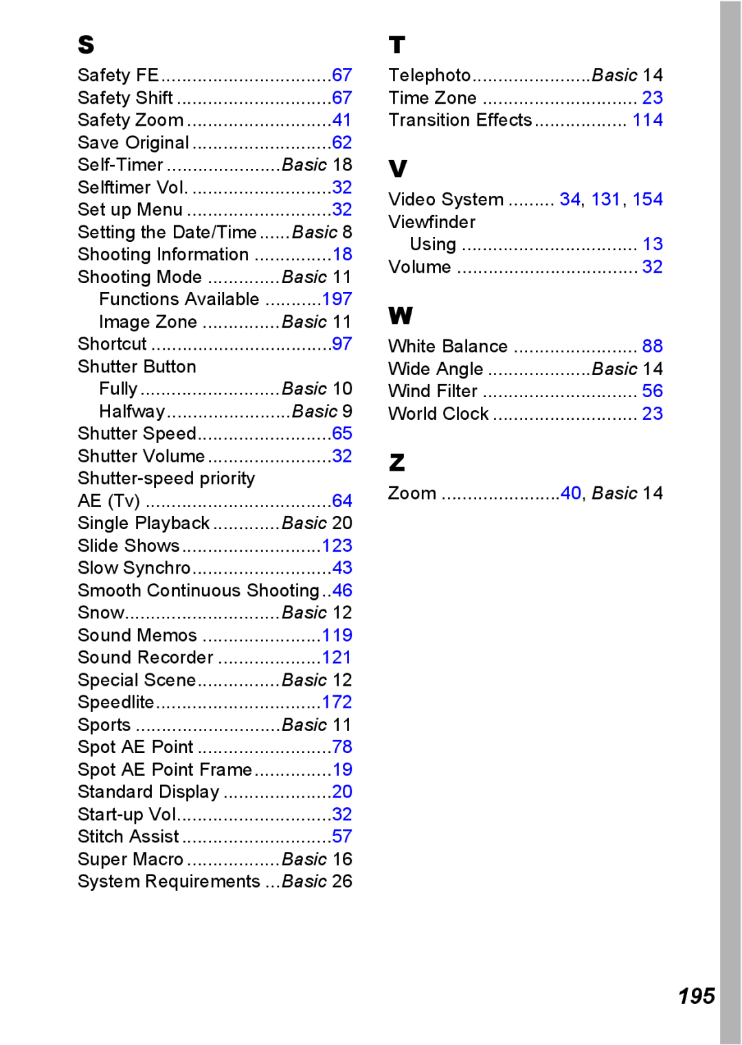 Canon S5 IS appendix 195, 172 