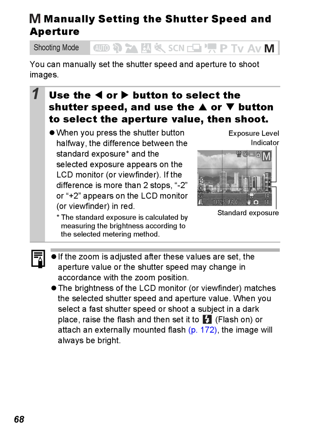 Canon S5 IS appendix Manually Setting the Shutter Speed and Aperture 