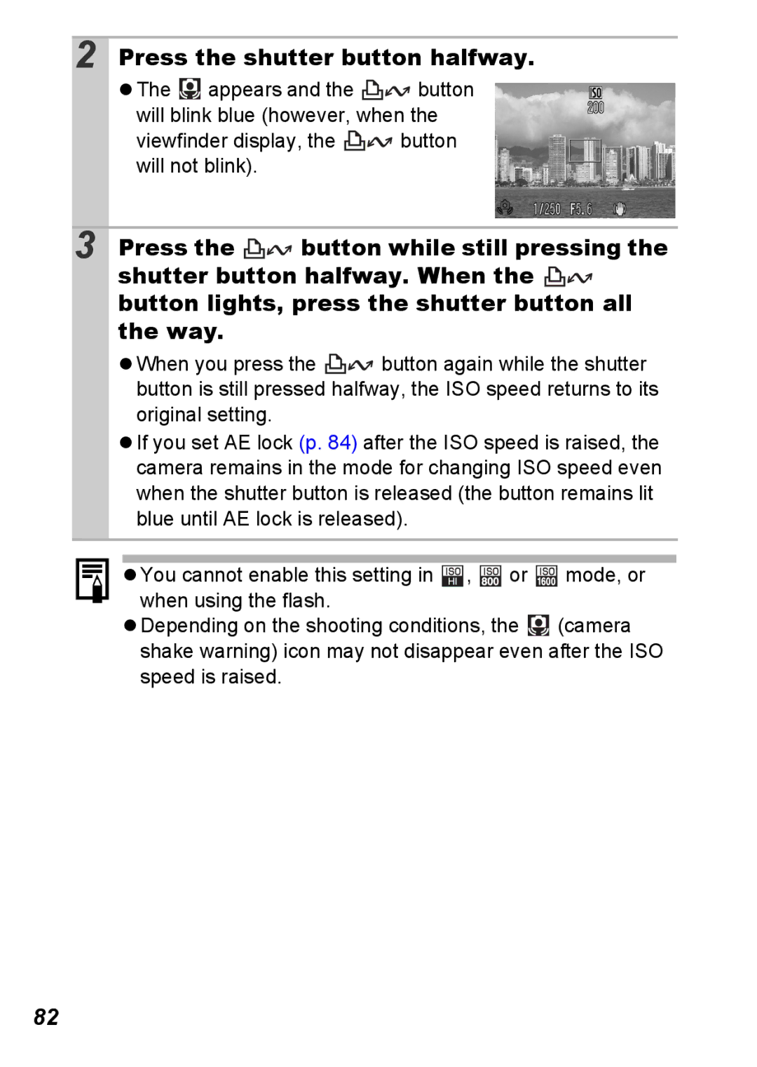 Canon S5 IS appendix Press the shutter button halfway 