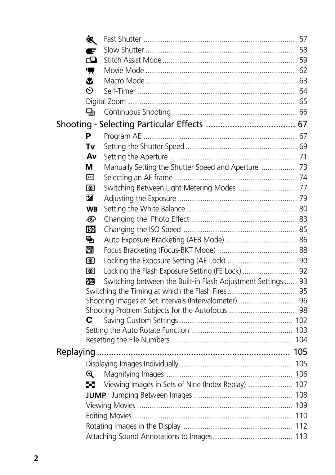 Canon S50 manual Shooting Selecting Particular Effects 