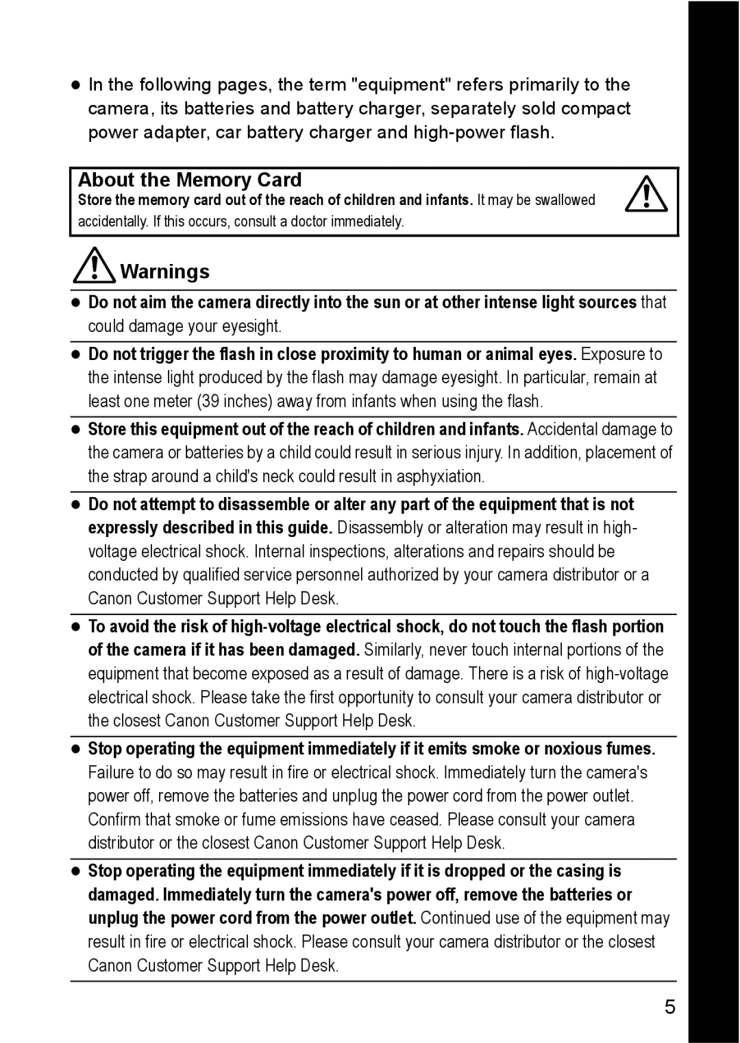 Canon S80 manual About the Memory Card 