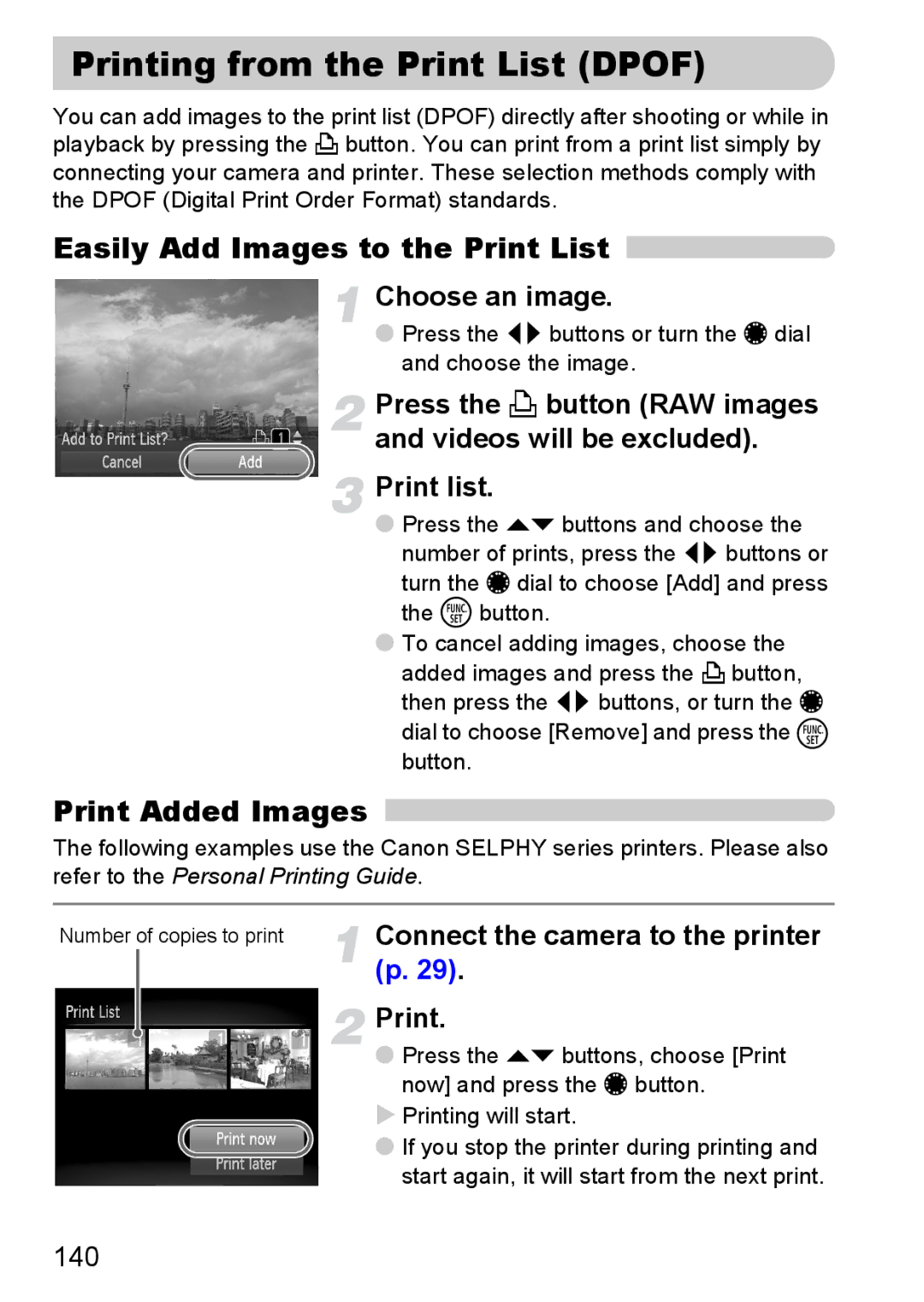 Canon S90 manual Print, 140 