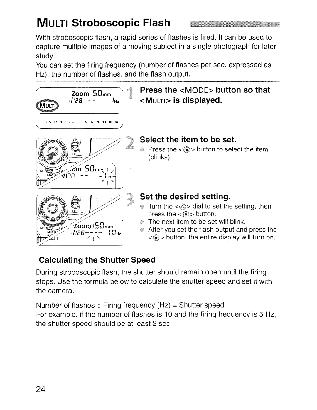 Canon SBOEX instruction manual Multi Stroboscopic Flash 