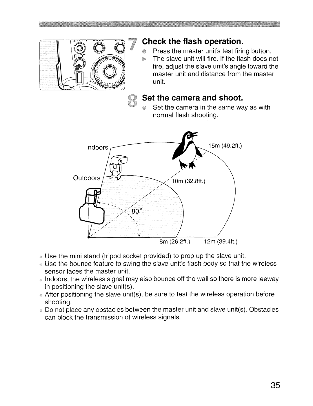 Canon SBOEX instruction manual Check the flash operation, Set the camera and shoot 